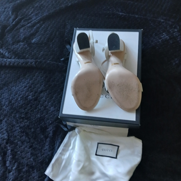 Mystic White Gucci Marmont Sandal/Shoes - Picture 3 of 4